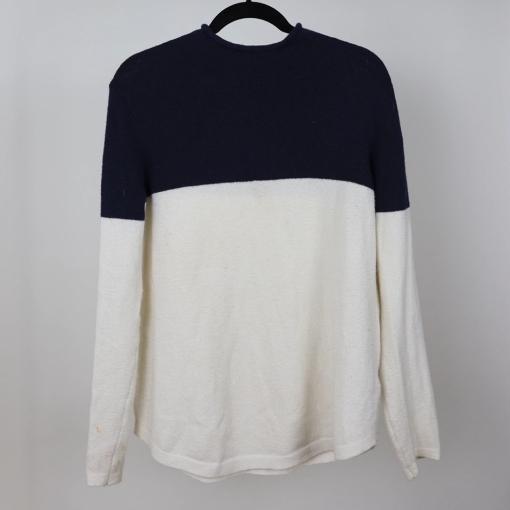 Navy Contrast Sleeve Oversized Sweater